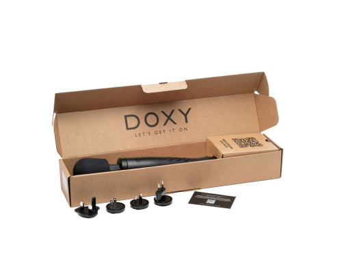 Вібромасажер DOXY Original Black, дуже потужний, живлення 220В, пульсівні вібрації