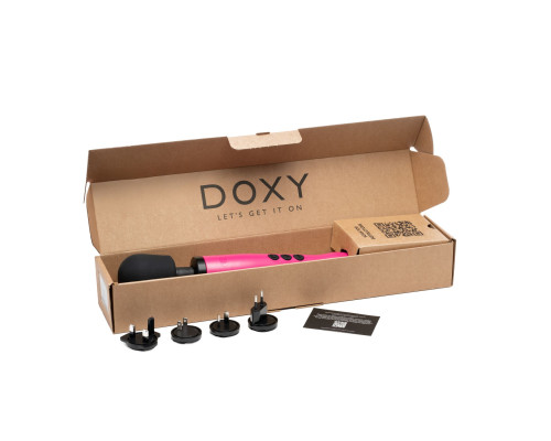 Вібромасажер DOXY Original Pink, дуже потужний, живлення 220В, пульсівні вібрації