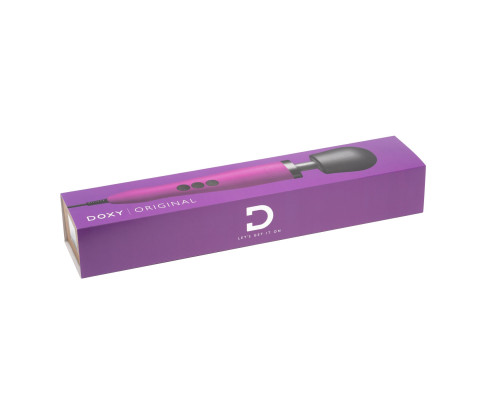Вібромасажер DOXY Original Purple, дуже потужний, живлення 220В, пульсівні вібрації