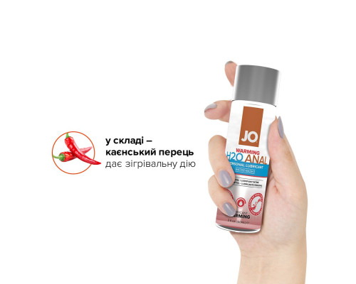 Анальна змазка JO ANAL H2O — WARMING (60 мл) розігрівальна, на водній основі