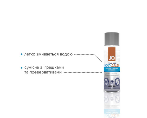 Анальна змазка JO ANAL H2O — COOLING (60 мл) охолоджувальна, на водній основі