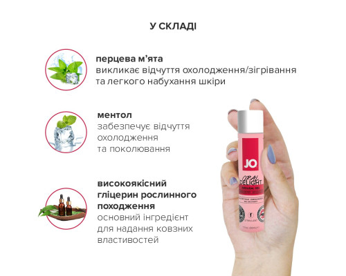 Гель для оральних пестощів JO Oral Delight — Strawberry Sensation (30 мл), ефект холод-тепло