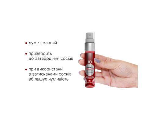 Гель для стимуляції сосків JO Nipple Titillator Strawberry (30 мл), ментол та перцева м’ята