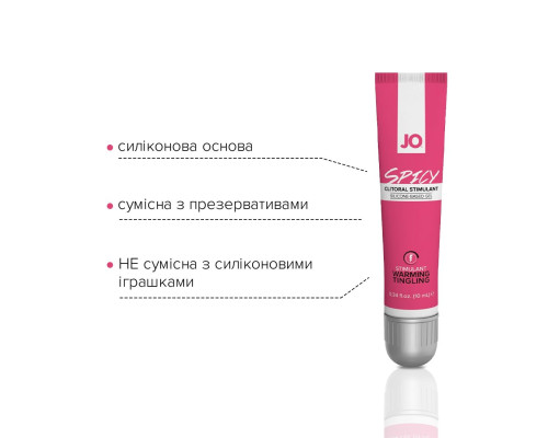 Збуджувальний гель для клітора JO SPICY WARMING (10 мл), розігрівальний