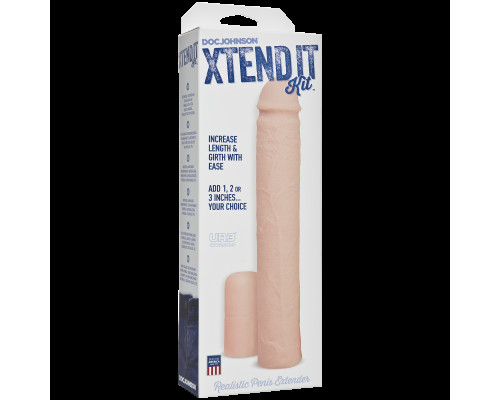 Насадка на член Doc Johnson Xtend It Kit White, подовження (до +7,6 см) і потовщення (до +1,2 см)