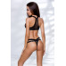 Комплект білизни Passion Exclusive ARIN SET S/M, black, сітчастий ліф і стрінги