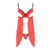 Прозрачный пеньюар с открытой грудью CHERRY CHEMISE red L/XL - Passion Exclusive, трусики