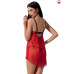 Прозорий пеньюар з відкритими грудьми CHERRY CHEMISE red S/M - Passion Exclusive, трусики