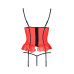 Корсет с открытой грудью CHERRY CORSET red L/XL - Passion Exclusive, трусики, пажи, стрэпы, оборочки