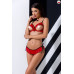 Комплект білизни Passion Exclusive CHERRY SET OpenBra XXL/XXXL red, відкритий ліф, трусики-спідничка