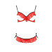 Комплект білизни Passion Exclusive CHERRY SET OpenBra XXL/XXXL red, відкритий ліф, трусики-спідничка