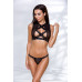 Комплект білизни Passion Exclusive DEBRA SET S/M, black, стрепи, топ з декольте, трусики