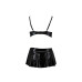 Комплект білизни під латекс Passion DEBY SET XXL/XXXL, black, ліф, мініспідничка, стрінги
