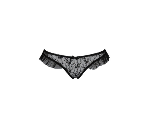 Трусики з оборками Passion Exclusive DONIA THONG XXL/XXXL, black