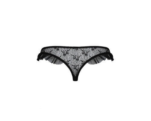 Трусики з оборками Passion Exclusive DONIA THONG XXL/XXXL, black