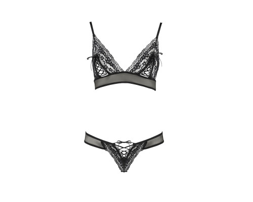 Комплект білизни Passion ERZA SET XXL/XXXL, black, ліф і трусики
