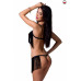 Комплект білизни Passion Exclusive KASSANDRA SET OpenBra S/M black, ліф з бахроми, трусики-спідниця
