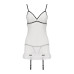 Сорочка прозора з пажами Passion ORIHIME CHEMISE XXL/XXXL, white, трусики, стрепи
