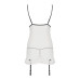 Сорочка прозора з пажами Passion ORIHIME CHEMISE XXL/XXXL, white, трусики, стрепи