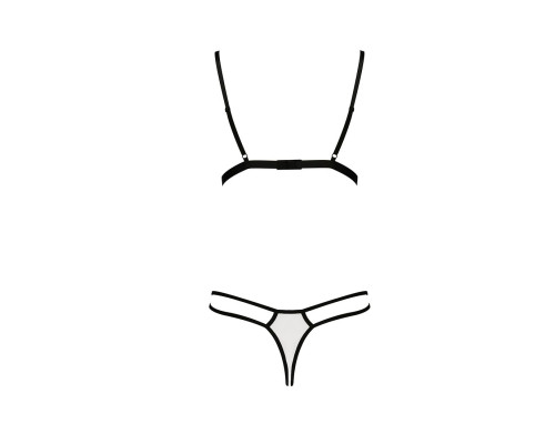 Комплект білизни Passion ORIHIME SET L/XL, white, стрепи, ліф і трусики