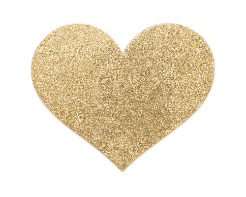 Пестіс - стикини Bijoux Indiscrets - Flash Heart Gold, наклейки на соски