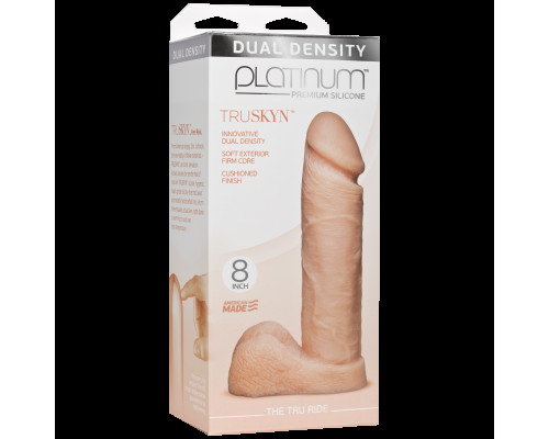 Фалоімітатор Doc Johnson Platinum TRUSKYN - The Tru Ride 8 Inch, діаметр 4,8 см, двошаровий силікон
