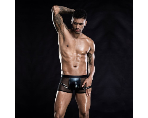 Чоловічі еротичні сітчасті труси з ременями, One Size Black