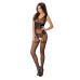 Бодістокінг Passion BS052 black, комбінезон, імітація корсета з підтяжками, панчіх і трусиків