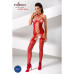 Бодістокінг Passion BS056 red, комбінезон, імітація панчіх