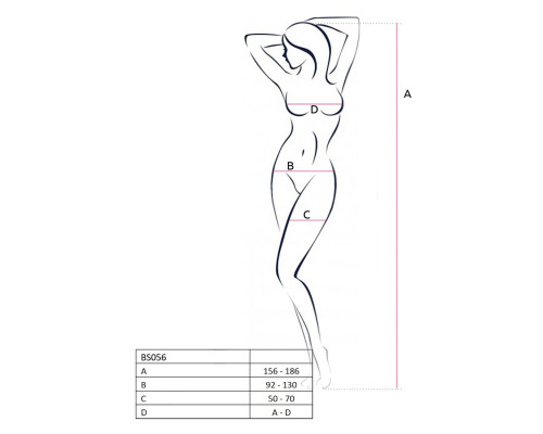 Бодістокінг Passion BS056 red, комбінезон, імітація панчіх