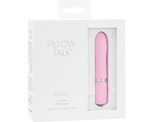 Розкішний вібратор PILLOW TALK - Flirty Pink з кристалом Swarovski, гнучка головка