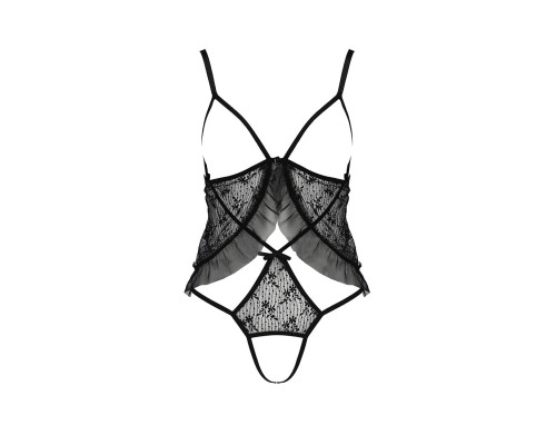 Боді монокіні з відкритими грудьми Passion JUSTINA BODY XXL/XXXL, black