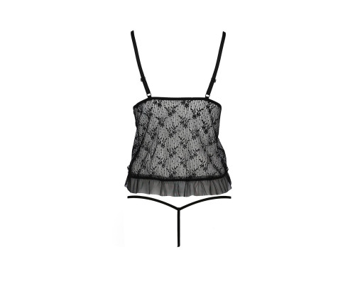 Боді монокіні з відкритими грудьми Passion JUSTINA BODY XXL/XXXL, black