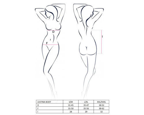 Боді монокіні з відкритими грудьми Passion JUSTINA BODY XXL/XXXL, black
