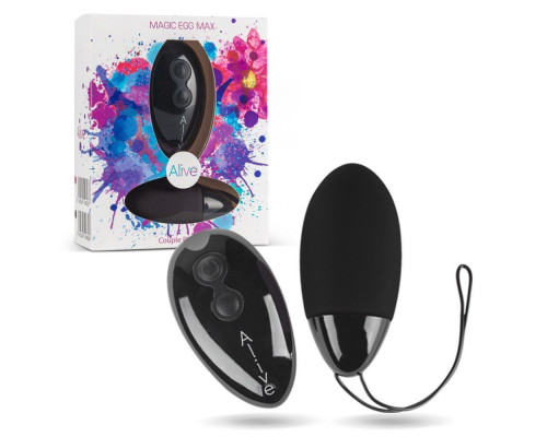 Мощное виброяйцо Alive Magic Egg MAX Black с пультом ДУ, мощное