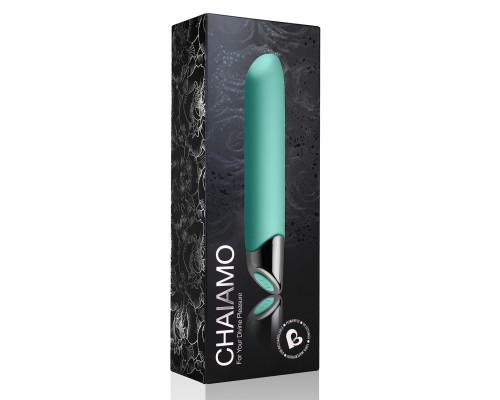 Потужний вібратор Rocks Off Chaiamo Teal, soft-touch силікон, до 3-х годин роботи, водостійкий