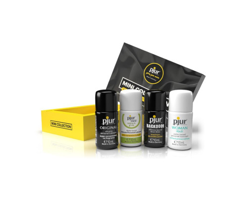 Набір змазок pjur MINI COLLECTION 4×10 мл: med REPAIR glide, WOMAN Nude, ORIGINAL, BACKDOOR Relaxing