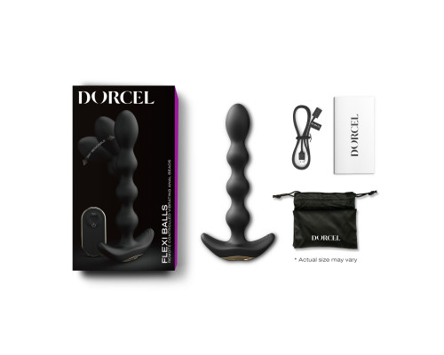 Анальний вібратор-намисто Dorcel FLEXI BALLS, гнучкий стовбур, пульт ДК