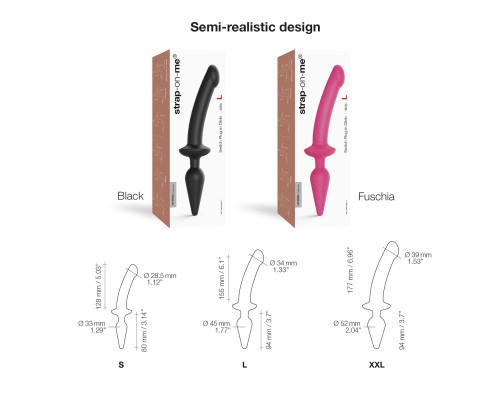 Анальна пробка з дилдо 2в1 Strap-On-Me SWITCH PLUG-IN DILDO Fuchsia L, діаметр 4,5/3,4 см