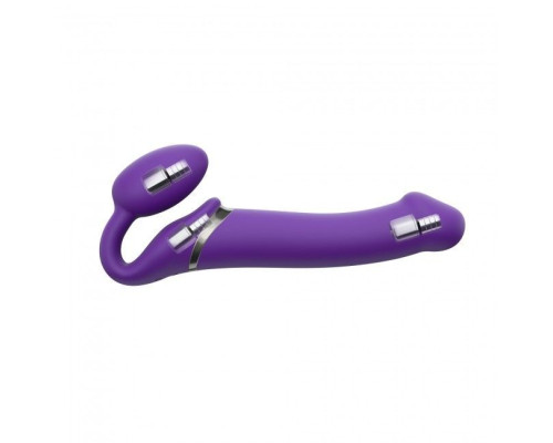Безремневий страпон з вібрацією Strap-On-Me Vibrating Violet L  (м'ята упаковка)