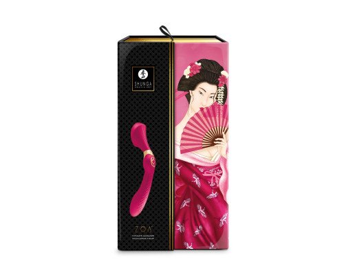 Вібромасажер Shunga Zoa Raspberry, двосторонній