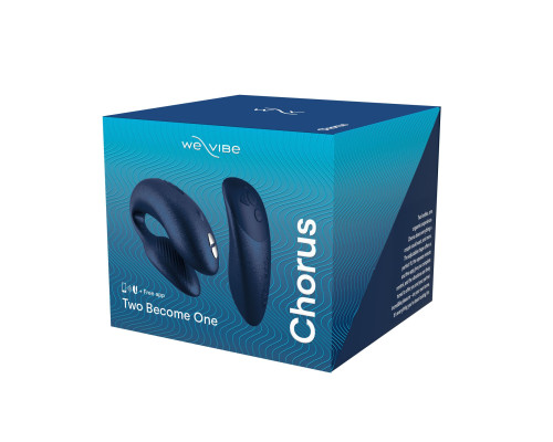 Смарт-вібратор для пар We-Vibe Chorus Cosmic Blue, сенсорне керування вібраціями стисненням пульта