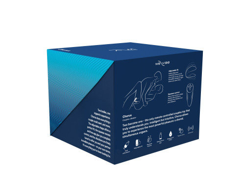 Смарт-вібратор для пар We-Vibe Chorus Cosmic Blue, сенсорне керування вібраціями стисненням пульта