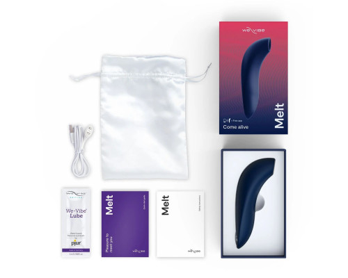 Вакуумний смарт-стимулятор для пар We-Vibe Melt Midnight Blue, зручно поєднувати з проникним сексом