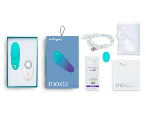 Смарт-вібратор у трусики We-Vibe Moxie Aqua з пультом ДК