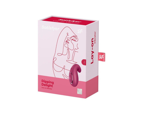 Вібратор Satisfyer Dipping Delight Berry, 2 мотори, гнучкий кінчик