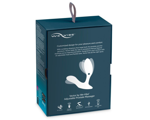 Смарт-вібромасажер простати We-Vibe Vector з пультом ДК, регульований кут нахилу