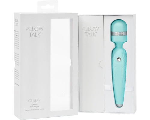 Розкішний вібромасажер PILLOW TALK - Cheeky Teal з кристалом Swarovski, плавне підвищення потужності