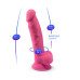 Фалоімітатор SilexD Johnny Pink Glow in the dark, двошаровий, силікон+Silexpan, діаметр 3,5см