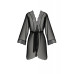Пеньюар Passion AMBERLY PEIGNOIR 4XL/5XL, black, ажурні декольте та манжети, широкі рукави